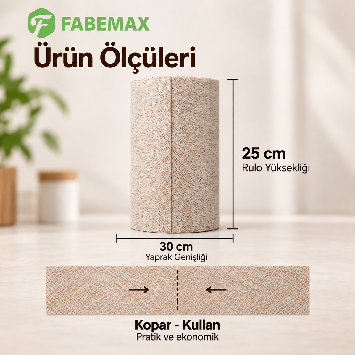 Fabemax Kullan At Temizlik Bezi Havlusu Kahverengi