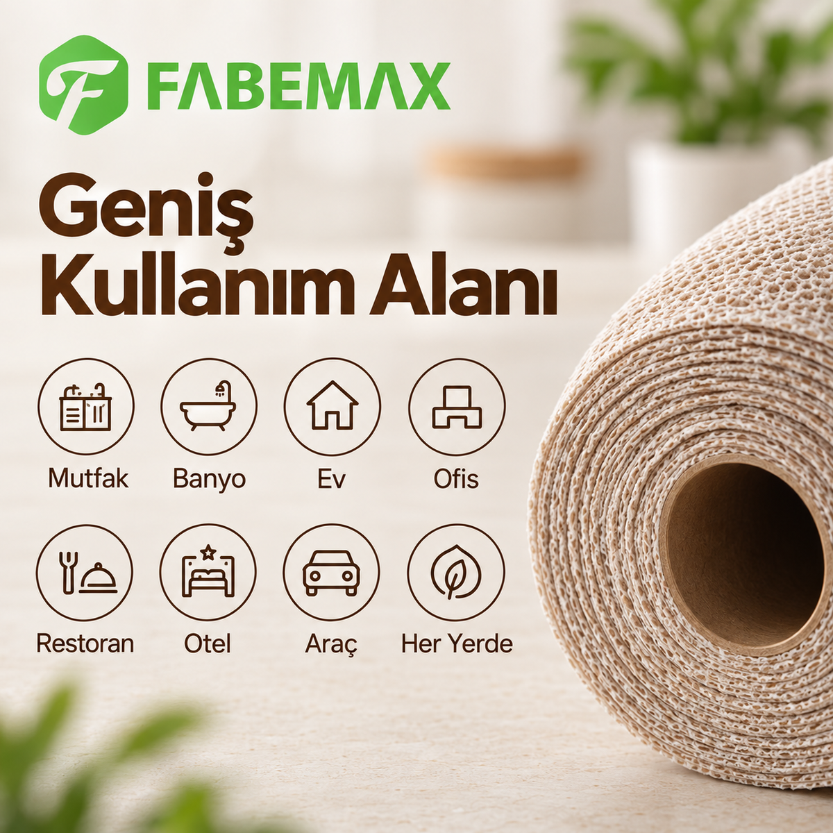 Fabemax Kullan At Temizlik Bezi Havlusu Kahverengi