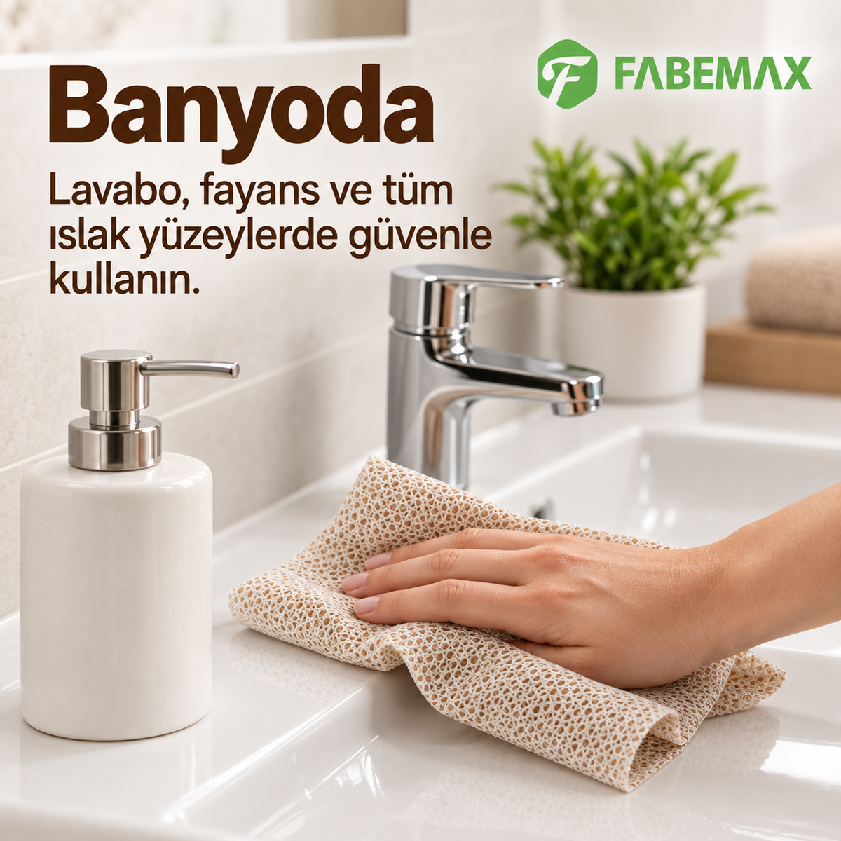 Fabemax Kullan At Temizlik Bezi Havlusu Kahverengi