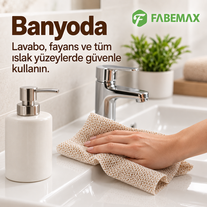 Fabemax Kullan At Temizlik Bezi Havlusu Kahverengi