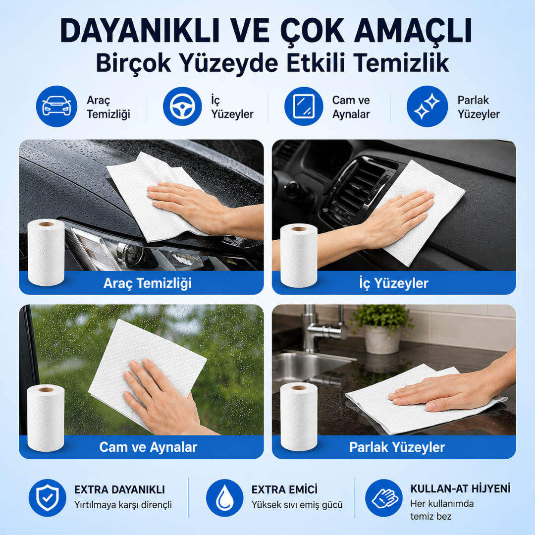 Fabemax Kullan At Temizlik Bezi Havlusu Beyaz