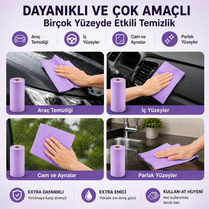 Fabemax Kullan At Temizlik Bezi Havlusu Mor