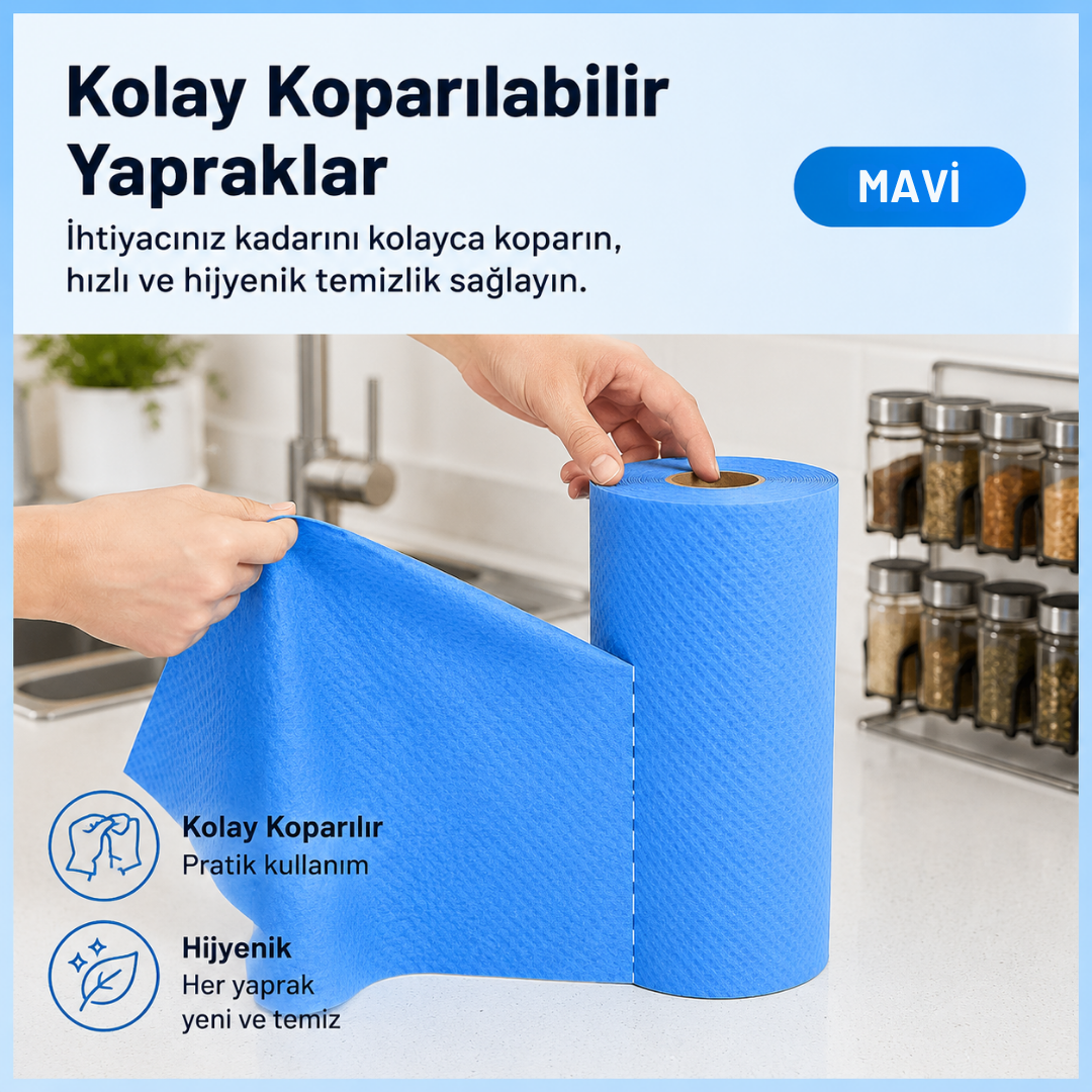 Fabemax Kullan At Temizlik Bezi Havlusu Mavi